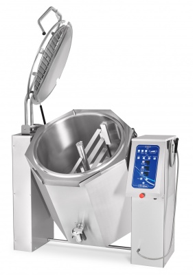 Котел пищеварочный опрокидывающийся КПЭМ-350 ОМ2 с миксером и сливным краном